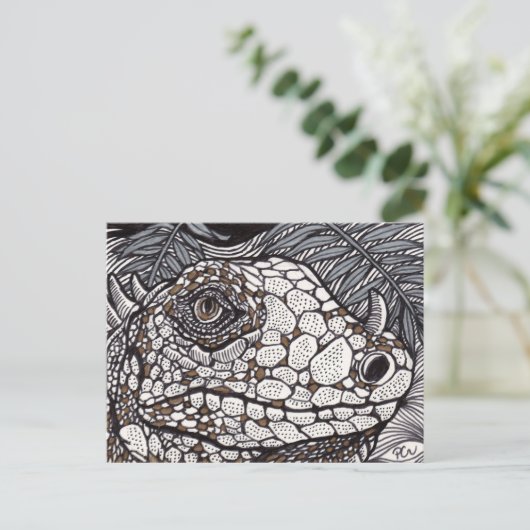 Angry Iguana Briefkaart (Staand voorkant)