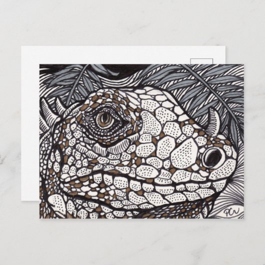 Angry Iguana Briefkaart (Voorkant / Achterkant)