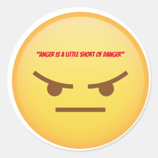 Angry Imoji Yellow Face afbeelding Ronde Sticker