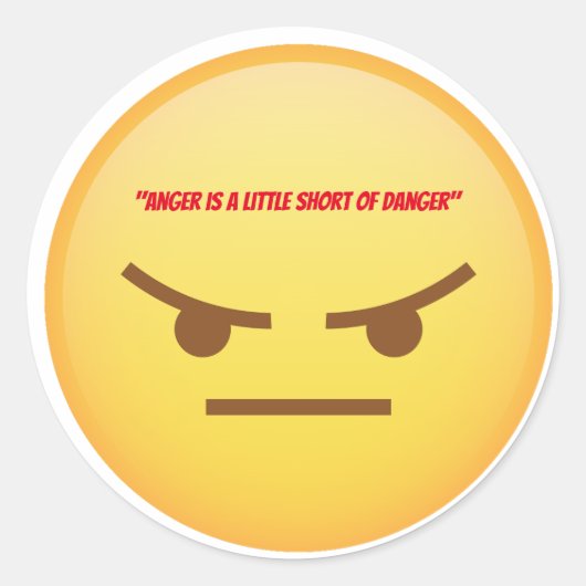 Angry Imoji Yellow Face afbeelding Ronde Sticker (Voorkant)