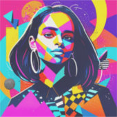 Angry Indian Girl Sticker (Voorkant)