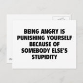 Angry is jezelf straffen briefkaart (Voorkant / Achterkant)