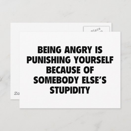 Angry is jezelf straffen briefkaart (Voorkant / Achterkant)