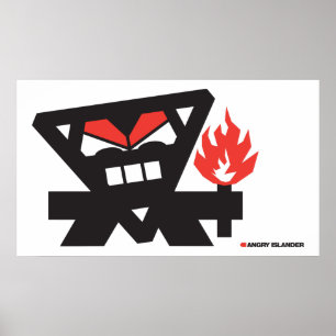 Angry Islander - zwart op licht Poster