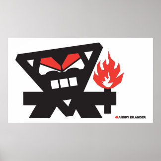 Angry Islander - zwart op licht Poster