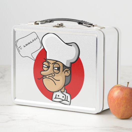 Angry Italy Chef Metal Lunch Box (In situ)