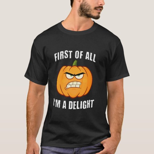 Angry JACK O LANTERN Pumpkin ALLEREERST BEN IK EEN T-shirt (Voorkant)