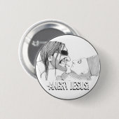 Angry jesus ronde button 5,7 cm (Voorkant /achterkant)