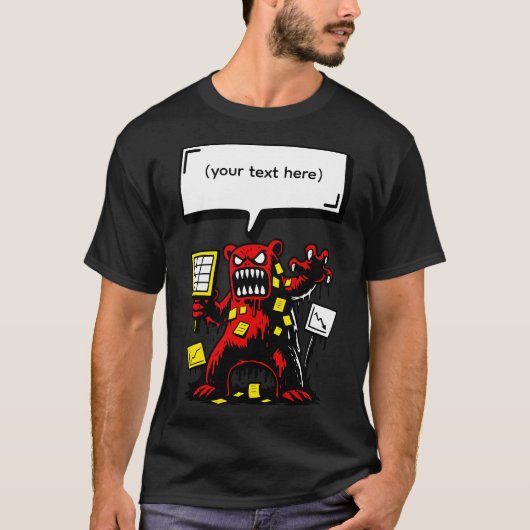 Angry Kantoor Beer T-shirt (Voorkant)