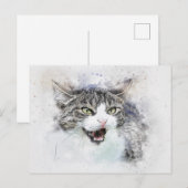 Angry Kat | ABSTRACT | WATERVERF Briefkaart (Voorkant / Achterkant)