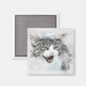Angry Kat | ABSTRACT | WATERVERF Magneet (Voorkant / Achterkant)