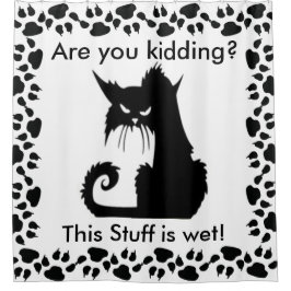 Angry Kat Pattern Douchegordijn
