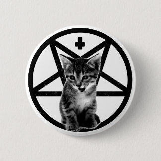 Angry Kitten Inverted Cross- en Pentagram-Button Ronde Button 5,7 Cm