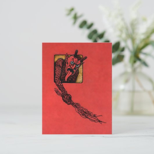  Angry Krampus Briefkaart (Staand voorkant)