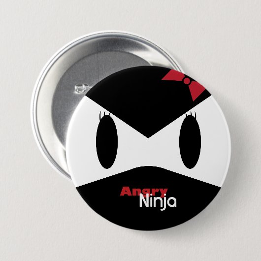 Angry Lady Ninja Button (Voorkant /achterkant)