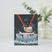 Angry laser eyes MN Loon melting ice Postcard Briefkaart (Staand voorkant)