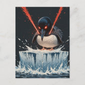 Angry laser eyes MN Loon melting ice Postcard Briefkaart (Voorkant)