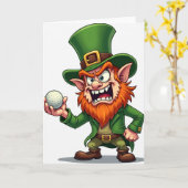 Angry Leprechaun Golf Joke Card Kaart (Gele Bloem)