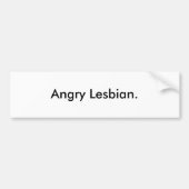 Angry Lesbian Bumpersticker (Voorkant)