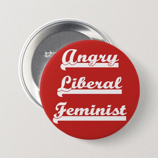 Angry Liberal Feminist, knop Ronde Button 7,6 Cm (Voorkant /achterkant)