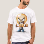 Angry Light Bulb 3D-karakter T-shirt (Voorkant)
