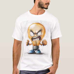 Angry Light Bulb 3D-karakter T-shirt