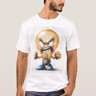 Angry Light Bulb 3D-karakter T-shirt