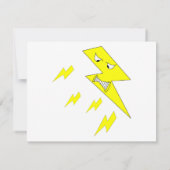Angry Lightning Bolt. Geel op wit. Kaart (Achterkant)
