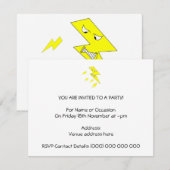 Angry Lightning Bolt. Geel op wit. Kaart (Voorkant / Achterkant)