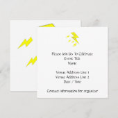 Angry Lightning Bolt. Geel op wit. Kaart (Voorkant / Achterkant)