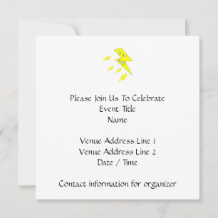 Angry Lightning Bolt. Geel op wit. Kaart