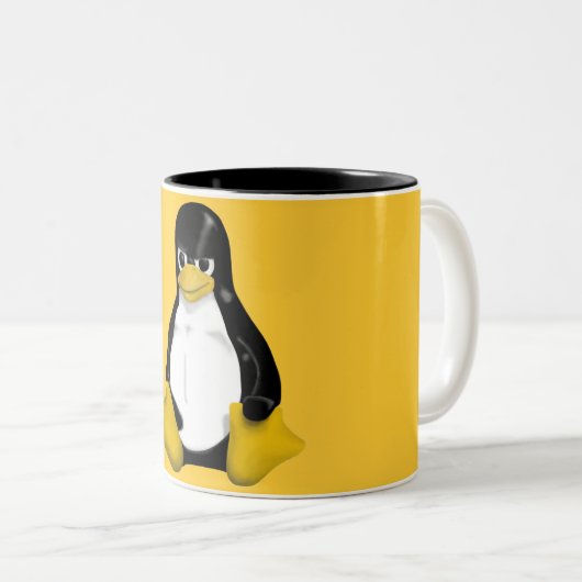 ANGRY LINUX TUX PENGUIN TWEEKLEURIGE KOFFIEMOK (Voorkant rechts)