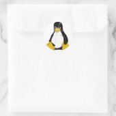 ANGRY LINUX TUX PINGUÏN RONDE STICKER (Tas)