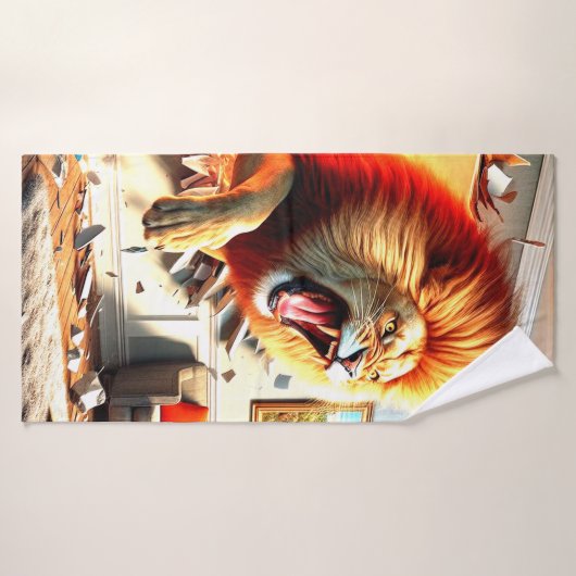 Angry Lion Badhanddoek (Badhanddoek)