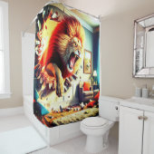 Angry Lion Douchegordijn (In situ)