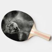Angry lion in zwart-wit tafeltennisbatje (Zijkant)
