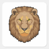 Angry Lion Vierkante Sticker (Voorkant)