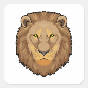 Angry Lion Vierkante Sticker