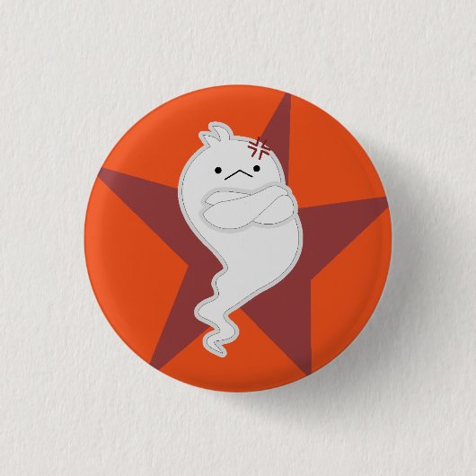 Angry little ghost ronde button 3,2 cm (Voorkant)
