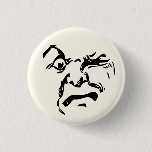 Angry maangezicht ronde button 3,2 cm (Voorkant)