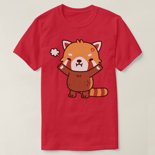 Angry, maar nog steeds met de rode Panda T-shirt (Design voorkant)