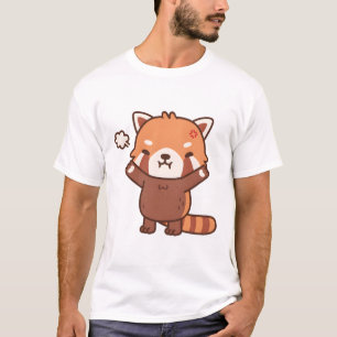 Angry, maar nog steeds met de rode Panda T-shirt