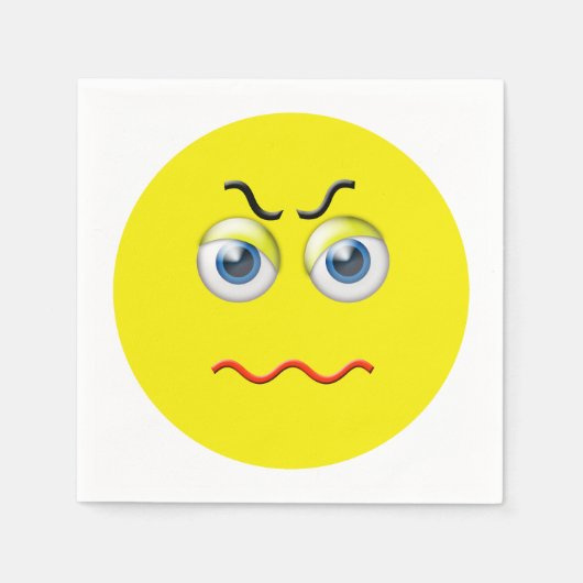Angry Mad Grumpy Emoji Servet (Voorkant)
