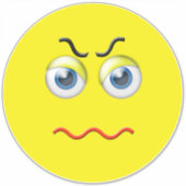 Angry Mad Grumpy Emoji Sticker (Voorkant)
