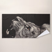 Angry Male Lion Badhanddoek (Badhanddoek)