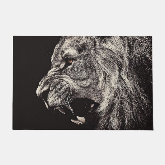 Angry Male Lion Deurmat (Voorkant)