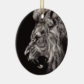 Angry Male Lion Keramisch Ornament (Rechts)