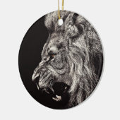 Angry Male Lion Keramisch Ornament (Links)