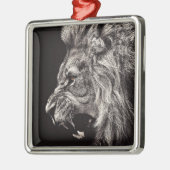 Angry Male Lion Metalen Ornament (Links)