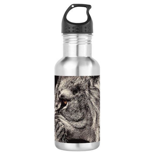 Angry Male Lion Waterfles (Voorkant)
